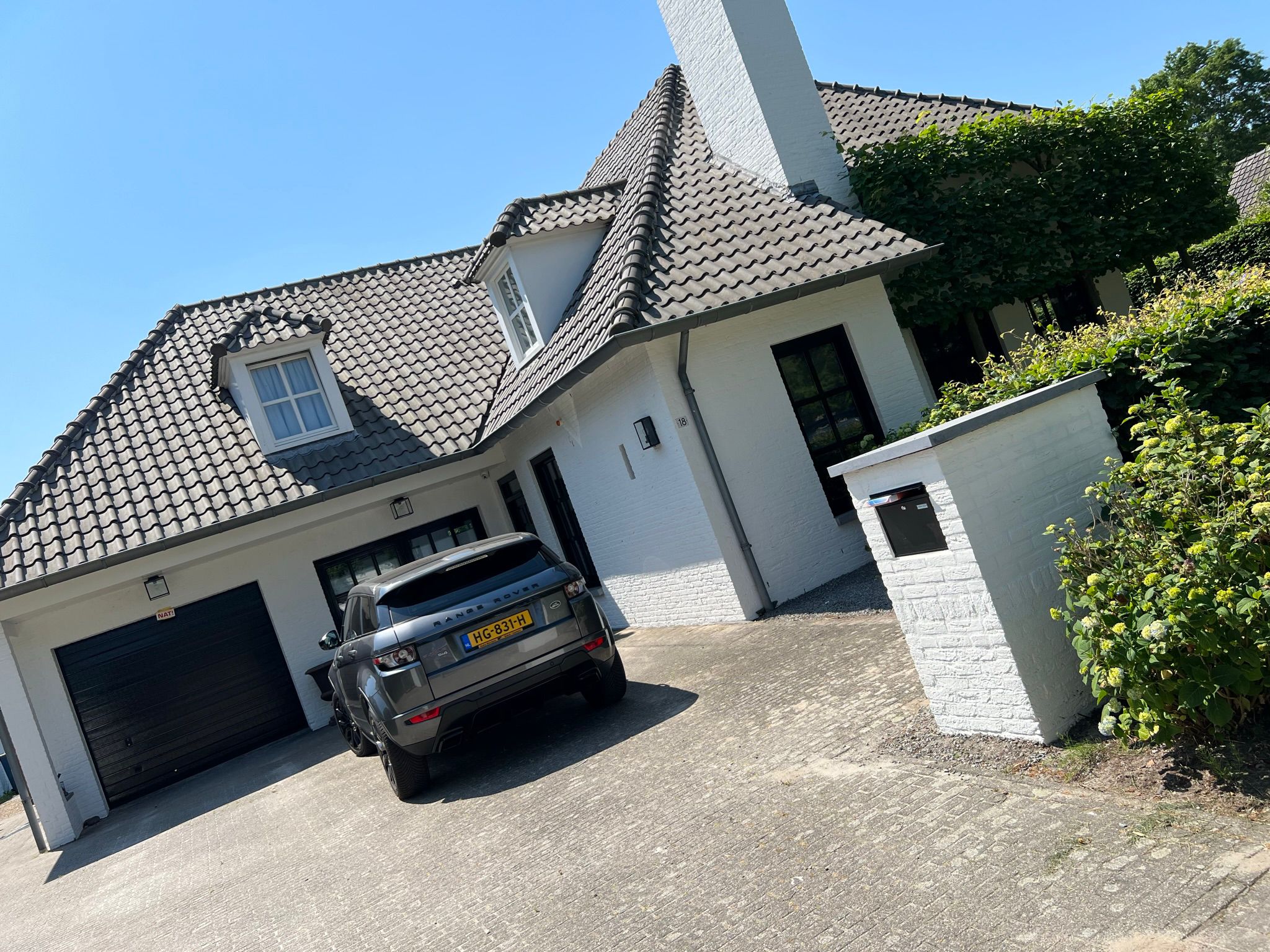 Modern bathroom sink with black faucets